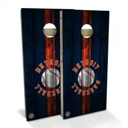 Walmart Skip's Garage Detroit Baseball Outdoor Cornhole Board Set NO Accessories Backyard 2x4 offer
