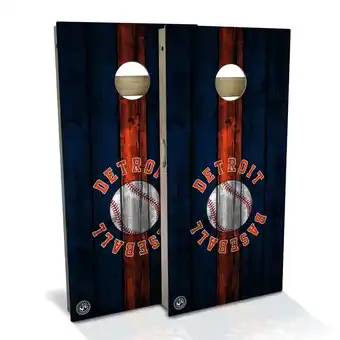Walmart Skip's Garage Detroit Baseball Outdoor Cornhole Board Set NO Accessories Backyard 2x4 offer