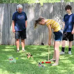 Walmart WORGEOUS 1 Set Wood Kids Croquet Kit with Cute Animal Shapes for Playing Fun Indoor Game offer