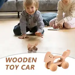Walmart Up to 40% off Gifts Oefntac Let's Make Wooden Car Toys Wood Rattle Toy Cars Wood Eco Toy Car offer