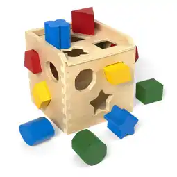 Walmart Melissa & Doug Shape Sorting Cube - Classic Wooden Toy With 12 Shapes offer