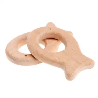 Walmart AOOOWER Novelty Fish Shape Baby Wooden Teether Rattles Shape Eco-friendly Teether Toy offer