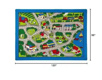Walmart Children's Play Village Mat Town City Roads Rug Carpet (8 Feet X 10 Feet) offer