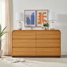 Walmart Better Homes & Gardens Juliet 6 Drawer Dresser, Light Honey Finish offer