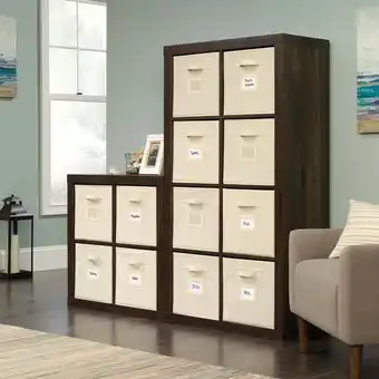 Walmart Sauder Stow-away 8-Fabric Cube Storage, Smoked Oak Finish offer