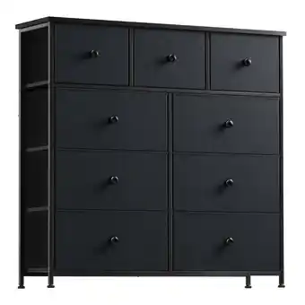 Walmart GUNAITO 9 Drawer Dresser for Bedroom chest of drawers for closet Fabric Storage Black offer