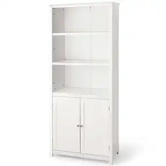 Walmart Costway Bookcase Shelving Storage Wooden Cabinet Unit Standing Display Bookcase W/Doors offer