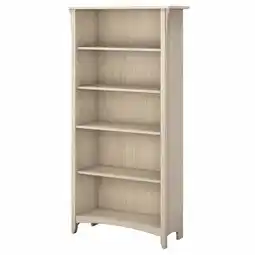 Walmart Bush Furniture Salinas Tall 5 Shelf Bookcase, Antique White offer