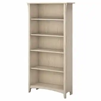 Walmart Bush Furniture Salinas Tall 5 Shelf Bookcase, Antique White offer