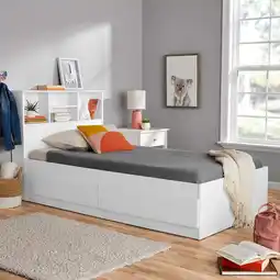Walmart Your Zone Storage Bed with Bookcase Headboard, Twin, White Finish offer