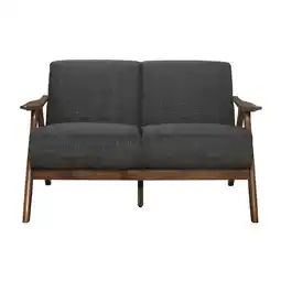 Walmart Lexicon 1138DG-2 Damala Collection Retro Inspired Love Seat Couch, Dark Grey offer