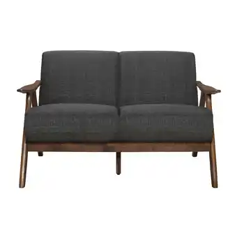 Walmart Lexicon 1138DG-2 Damala Collection Retro Inspired Love Seat Couch, Dark Grey offer
