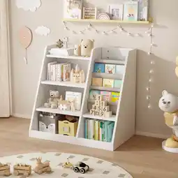 Walmart Miniyam 3-tier Bookshelf and Toy Organizer for Kids, White offer