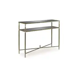 Walmart Signature Design by Ashley Cloverty Glass Top Sofa Table, Gold Finish offer
