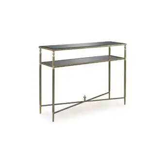 Walmart Signature Design by Ashley Cloverty Glass Top Sofa Table, Gold Finish offer