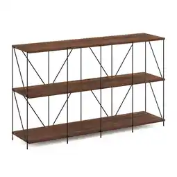 Walmart Furinno Besi 4 x 2 Industrial Multipurpose Shelf Display Rack with Metal Frame, Walnut Cove offer