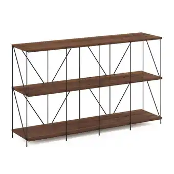 Walmart Furinno Besi 4 x 2 Industrial Multipurpose Shelf Display Rack with Metal Frame, Walnut Cove offer
