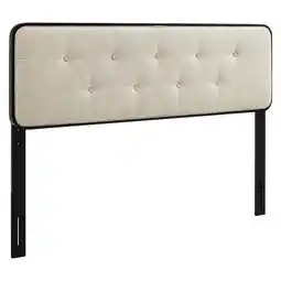Walmart Modway Collins Tufted Queen Fabric and Wood Headboard in Black/Beige offer
