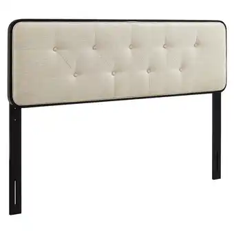 Walmart Modway Collins Tufted Queen Fabric and Wood Headboard in Black/Beige offer