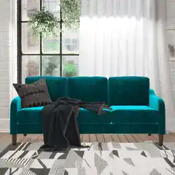 Walmart DHP Marbella 3-Seater Sofa Couch, Living Room Furniture, Green Velvet offer