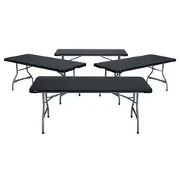Walmart Lifetime 6 ft. Nesting Rectangle Folding Tables, Indoor/Outdoor, Black, 4 Pack (480350) offer