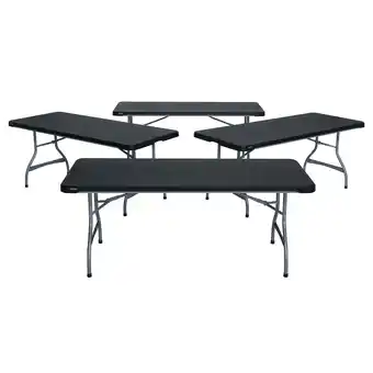 Walmart Lifetime 6 ft. Nesting Rectangle Folding Tables, Indoor/Outdoor, Black, 4 Pack (480350) offer