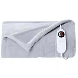 Walmart JUSTLET Electric Heated Blanket, Double-sided flannel electric blanket, 50 x 60, Light Grey offer