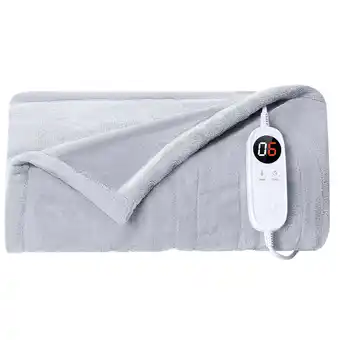 Walmart JUSTLET Electric Heated Blanket, Double-sided flannel electric blanket, 50 x 60, Light Grey offer