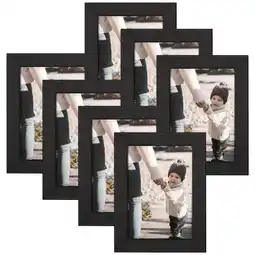 Walmart Giftgarden 5x7 Picture Frame Set of 7, Black 5 by 7 Photo Frames for Wall and Tabletop Display offer