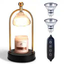 Walmart Candle Warmer with Timer, Dimmable Candle Warmer Lamp Wax Melts Warmer for Candles with 2 Bulbs offer