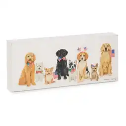 Walmart RAZ Imports 13.75 Patriotic Dog Pack Wood Block Art Box Sign Fourth of July Decoration offer