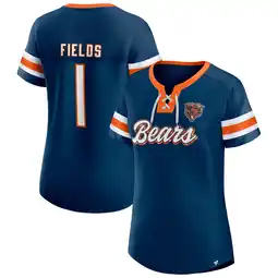 Walmart Women's Fanatics Justin Fields Navy Chicago Bears Athena Name & Number Notch Neck T-Shirt offer