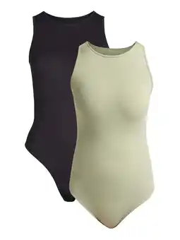 Walmart Joyspun Women's Seamless High Neck Bodysuit, 2-Pack, Sizes S-3XL offer