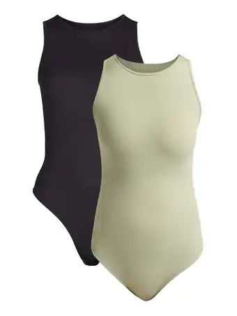 Walmart Joyspun Women's Seamless High Neck Bodysuit, 2-Pack, Sizes S-3XL offer