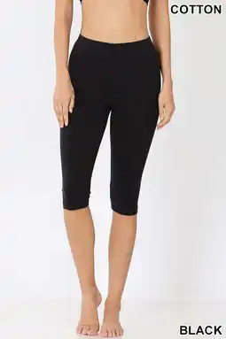 Walmart Premium Cotton Capri Length Leggings Yoga Pants Stretchy Everyday Basic Tights offer
