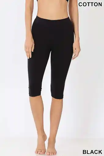 Walmart Premium Cotton Capri Length Leggings Yoga Pants Stretchy Everyday Basic Tights offer