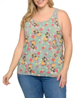 Walmart Disney Women's Plus Size Minnie Mouse Tank Top Tropical Hula Hawaiian Shirt offer