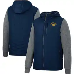 Walmart Men's Colosseum Navy/Charcoal Notre Dame Fighting Irish Course Herringbone Full-Zip Hoodie offer