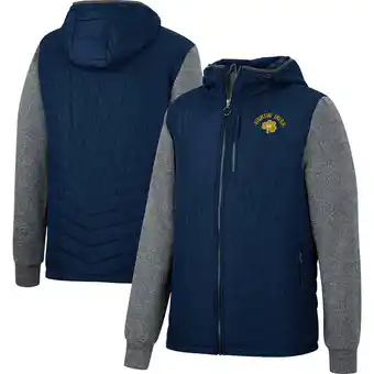 Walmart Men's Colosseum Navy/Charcoal Notre Dame Fighting Irish Course Herringbone Full-Zip Hoodie offer