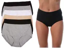 Walmart Just Intimates Brief Panties for Women Comfortable Cotton Panty (Pack of 6) offer