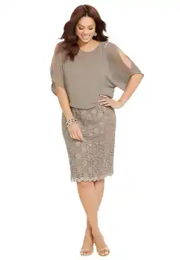 Walmart Catherines Women's Plus Size Embellished Open Sleeve Dress offer