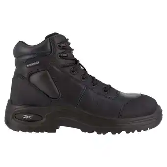 Walmart Reebok Mens Black Leather Work Boots 6in WP PR Trainex Sport CT 15 W offer