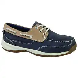Walmart Rockport Works Women's Sailing Club Steel Toe ESD 3-Eye Tie Work Shoe Blue & Tan - RK670 offer