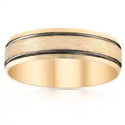 Walmart Pompeii 6mm 10k Yellow Gold Mens Brushed Black Inlay Wedding Band (,) offer