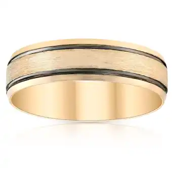 Walmart Pompeii 6mm 10k Yellow Gold Mens Brushed Black Inlay Wedding Band (,) offer