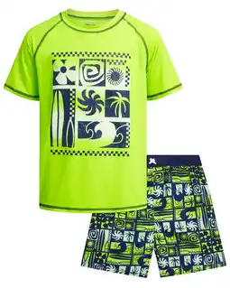 Walmart Quad Seven Boys' Rashguard Set - Short Sleeve Swim Shirt and Bathing Suit Set (Size: 4-12) offer