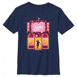 Walmart Boy's Wonka Candy Factory Logo Graphic Tee Navy Blue Medium offer