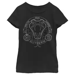 Walmart Girl's Harry Potter Slytherin Snake Logo Graphic Tee Black Small offer