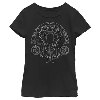 Walmart Girl's Harry Potter Slytherin Snake Logo Graphic Tee Black Small offer