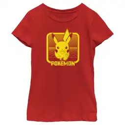 Walmart Girl's Pokemon Digital Pikachu Graphic Tee Red Medium offer